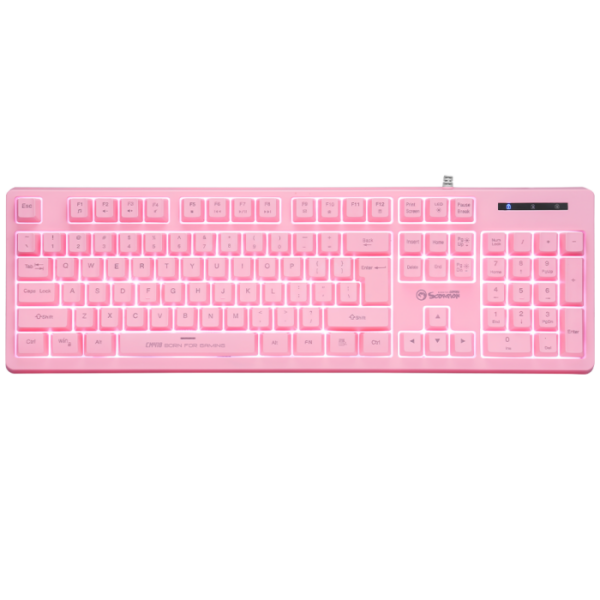 Kit De Teclado Y Mouse Gamer Marvo Cm418 Inglés Us De Color Rosa