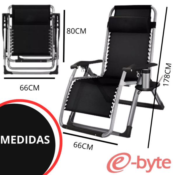 Silla Cero Gravedad Colchoneta Portavaso