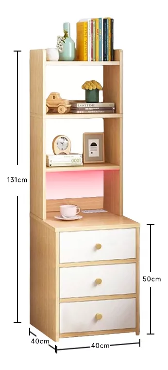 Buro Recámara Multiusos Estante Luz Led