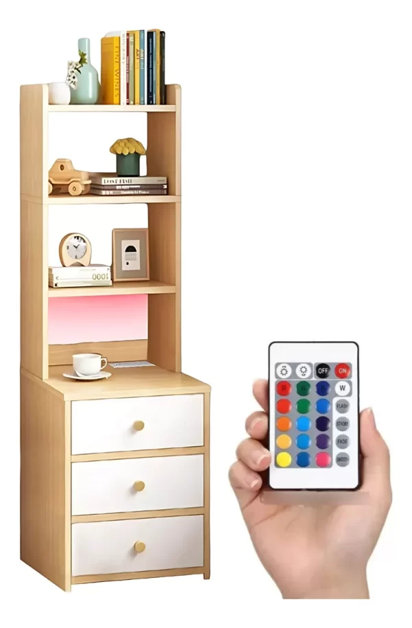 Buro Recámara Multiusos Estante Luz Led