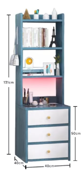 Buro Recámara Multiusos Estante Luz Led